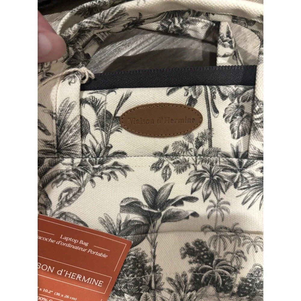 Maison d' Hermine Laptop Bag Savana Jouy Black White Jungle Toile 16 x 10 x 11